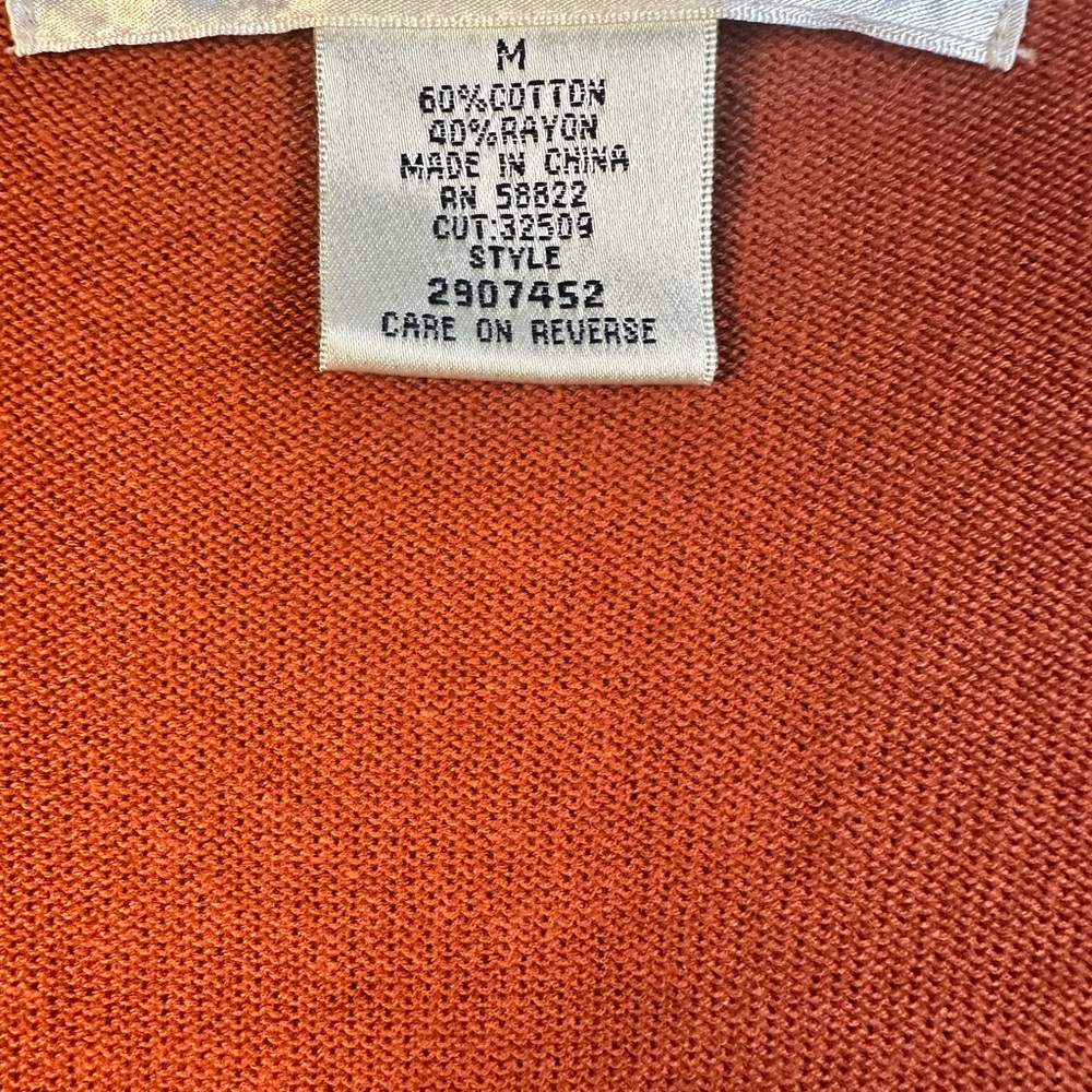 Elegant Brown and Orange V-Neck Dress - Picture 2 of 8